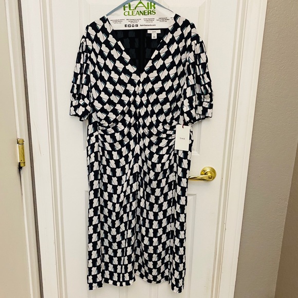 Lewis V-Neck Print Crepe Dress NEW NWT SZ 18 - Picture 4 of 5